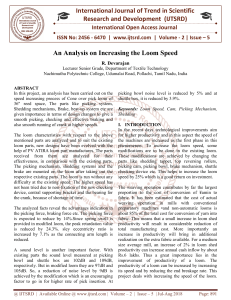 Loom Speed Increase Analysis: Textile Engineering Research