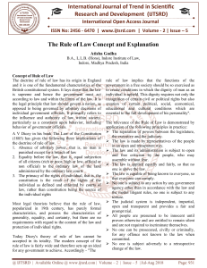 The Rule of Law Concept and Explanation