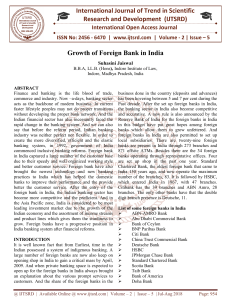 Growth of Foreign Bank in India