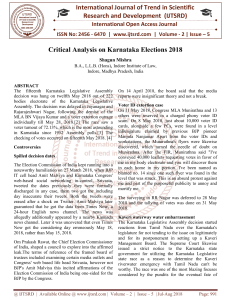 Critical Analysis on Karnataka Elections 2018
