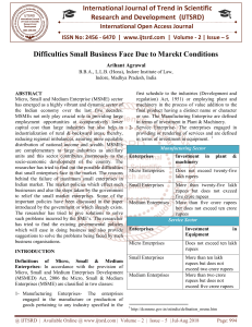 Difficulties Small Business Face Due to Marekt Conditions