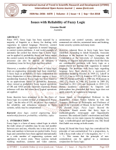Issues with Reliability of Fuzzy Logic