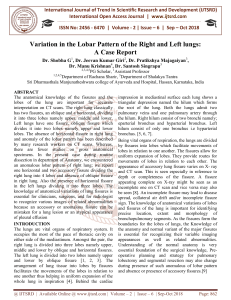 Variation in the Lobar Pattern of the Right and Left lungs A Case Report