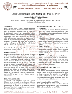 Cloud Computing in Data Backup and Data Recovery