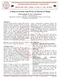 A Study on Security and Privacy in Internet of Things