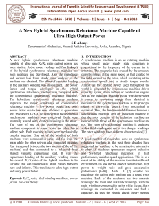A New Hybrid Synchronous Reluctance Machine Capable of Ultra High Output Power