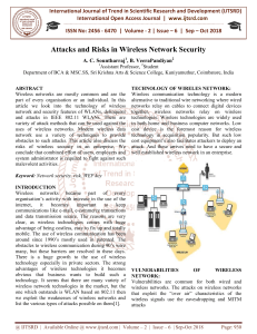 Attacks and Risks in Wireless Network Security