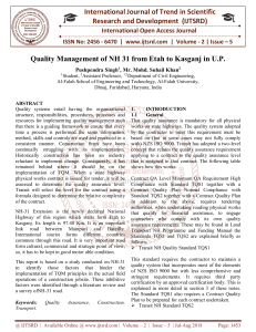 Quality Management of NH 31 from Etah to Kasganj in U.P.
