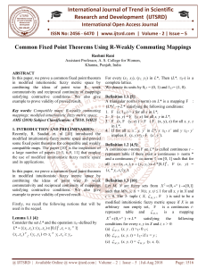 Common Fixed Point Theorems Using R Weakly Commuting Mappings