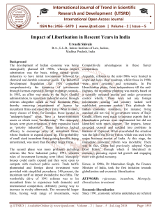 Impact of Liberlisation in Rescent Years in India