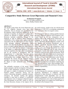 Comparitive Study Between Great Dipression and Financial Crises