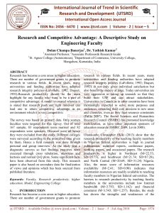 Research and Competitive Advantage A Descriptive Study on Engineering Faculty