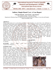 Solitary Simple Renal Cyst A Case Report