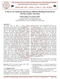 A Survey on Clustered and Energy Efficient Routing Protocols for Wireless Sensor Networks
