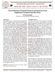 The Production of Instant Powder Fermented Soy Food Supplement Enriched with Rice Bran