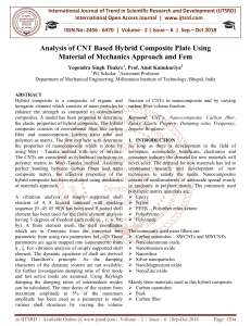Analysis of CNT Based Hybrid Composite Plate Using Material of Mechanics Approach and Fem