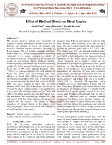 Effect of Biodiesel Blends on Diesel Engine