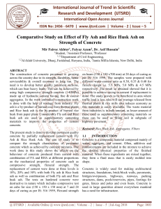 Comparative Study on Effect of Fly Ash and Rice Husk Ash on Strength of Concrete