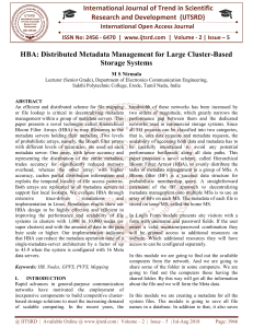 HBA Distributed Metadata Management for Large Cluster Based Storage Systems