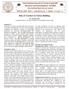 Role of Teachers in Nation Building