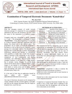 Examination of Tampered Electronic Documents"Kamalvidya'