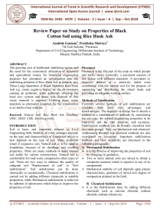 Review Paper on Study on Properties of Black Cotton Soil using Rice Husk Ash