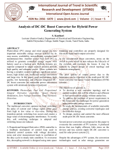 DC-DC Boost Converter Analysis for Hybrid Power Systems