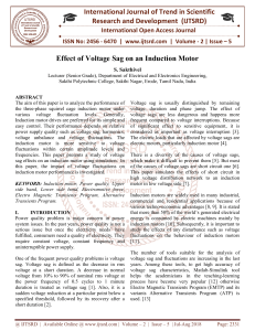 Effect of Voltage Sag on an Induction Motor