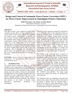 Design and Control of Automatic Power Factor Correction APFC for Power Factor Improvement in Oakshippin Primary Substation