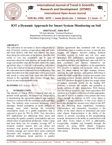 IOT a Dynamic Approach for Smart System Monitoring on Soil