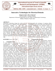 Innovative Technologies for Electrical Domain