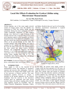 Local Site Effects Evaluation for Gyobyu Lifeline using Microtremor Measurements