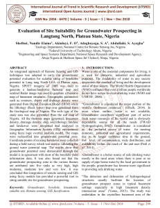 Evaluation of Site Suitability for Groundwater Prospecting in Langtang North, Plateau State, Nigeria