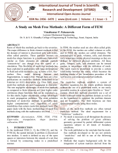 A Study on Mesh Free Methods A Different Form of FEM