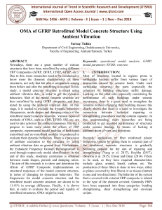 OMA of GFRP Retrofitted Model Concrete Structure Using Ambient Vibration