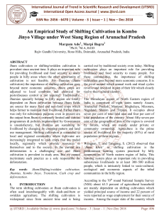 An Empirical Study of Shifting Cultivation in Kombo Jinyo Village under West Siang Region of Arunachal Pradesh