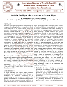 Artificial Intelligence in Accordance to Human Rights
