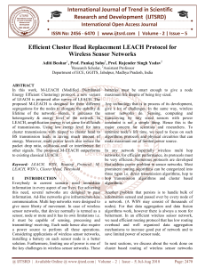 Efficient Cluster Head Replacement LEACH Protocol for Wireless Sensor Networks