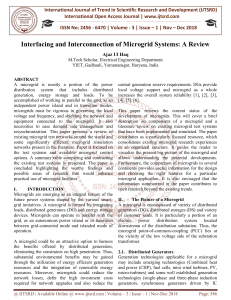 Interfacing and Interconnection of Microgrid Systems A Review