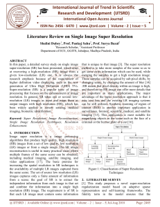 Literature Review on Single Image Super Resolution