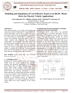 Modeling and Simulation of Cost Effective Sensor Less BLDC Motor Drive for Electric Vehicle Applications