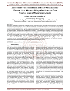 Assessment on Accumulation of Heavy Metals and its Effect on Liver Tissues of Harpodon Nehereus from Mumbai Coast of Maharashtra, India