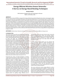 40 Energy Efficient Wireless Sensor Networks A Survey on Energy Based Routing Techniques