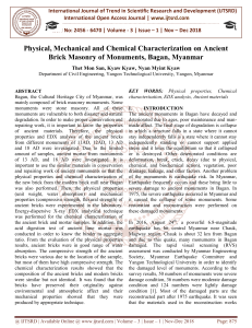 Physical, Mechanical and Chemical Characterization on Ancient Brick Masonry of Monuments, Bagan, Myanmar