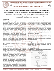 Experimental Investigation on Mineral Content of Fly Bottom Ash and Strength Characteristics of Fly Bottom Ash Bricks - A Review