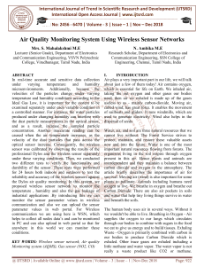 Air Quality Monitoring System Using Wireless Sensor Networks