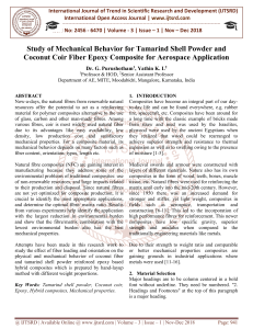 Study of Mechanical Behavior for Tamarind Shell Powder and Coconut Coir Fiber Epoxy Composite for Aerospace Application