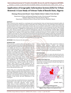 Application of Geographic Information System GIS For Urban Renewal A Case Study of Yelwan Tudu of Bauchi State, Nigeria