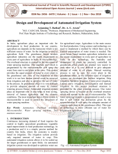 Design and Development of Automated Irrigation System