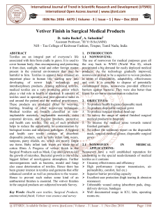 Vetiver Finish in Surgical Medical Products